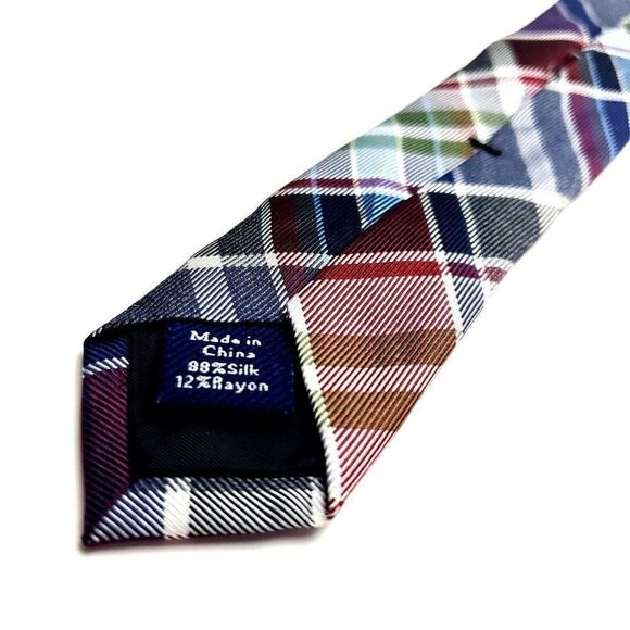Croft & Barrow Multi Colored‎ Silk Tie Woven Tartan - Picture 5 of 6